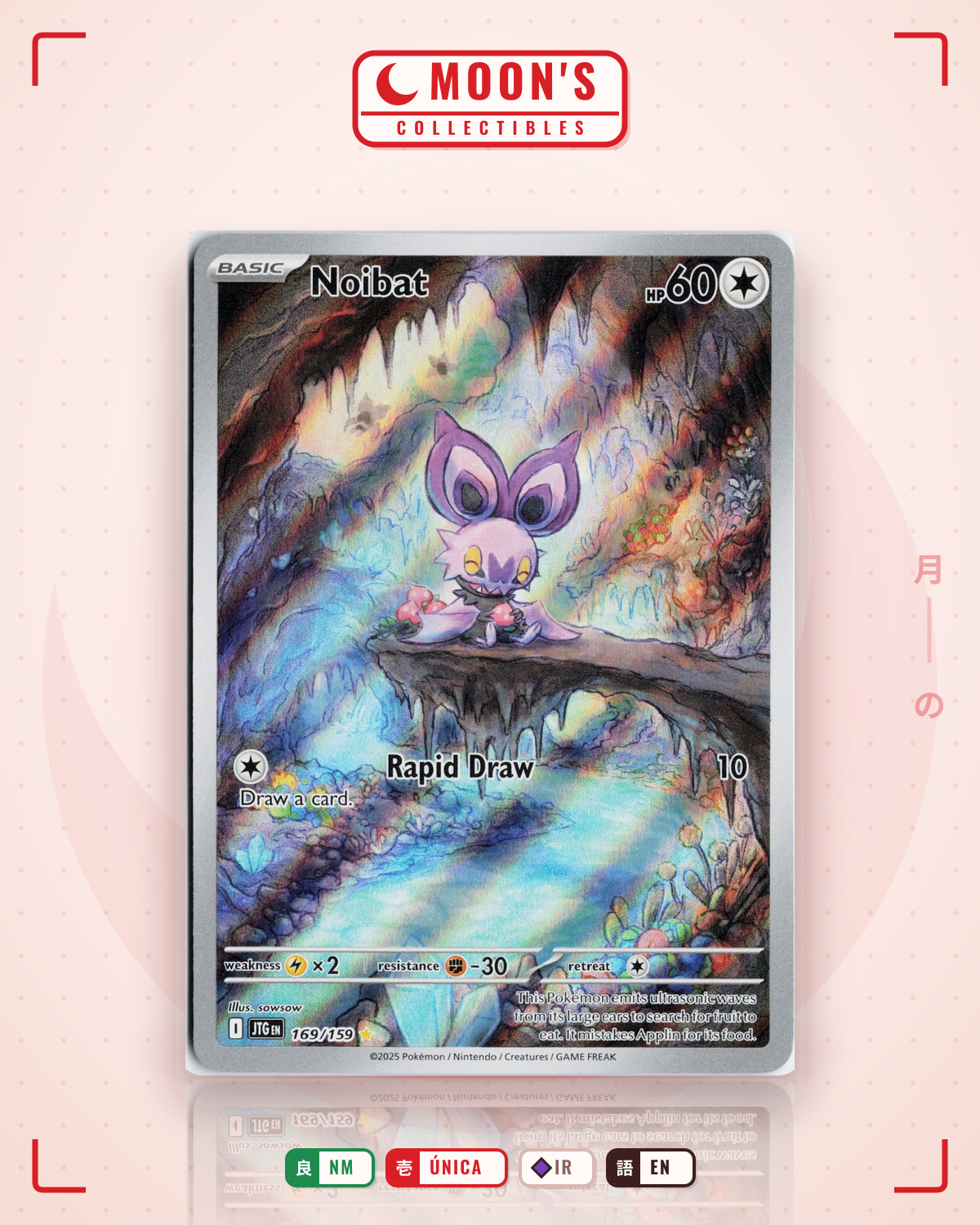 Carta Pokémon Noibat · Journey Together #169/159 (NM) — pieza única en Moon's Collectibles México