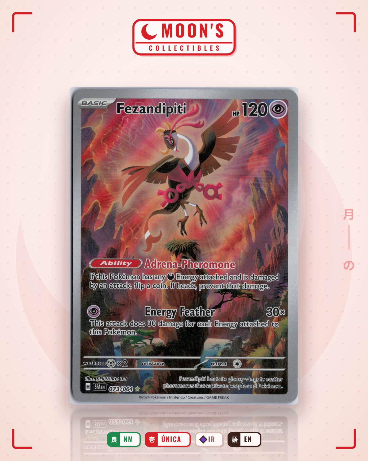Carta Pokémon Fezandipiti · Shrouded Fable #073/064 (NM) — pieza única en Moon's Collectibles México