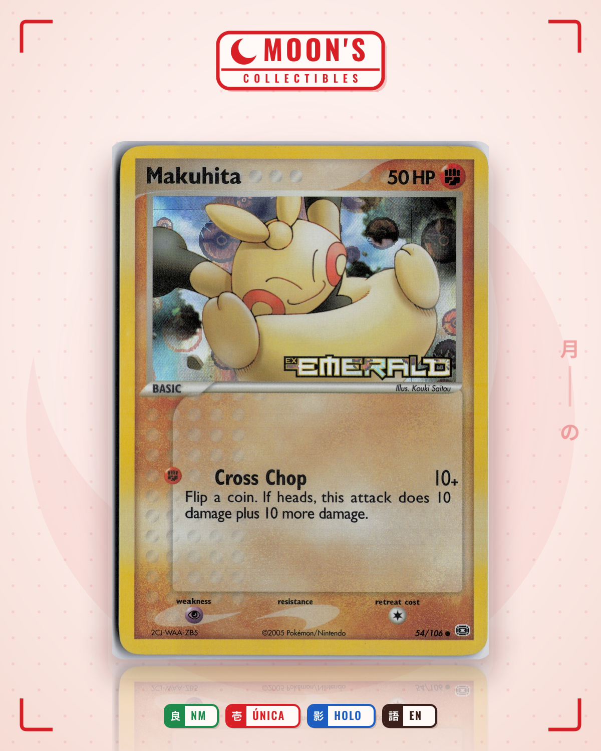 Carta Pokémon Makuhita · Emerald #54/106 (NM) — pieza única en Moon's Collectibles México