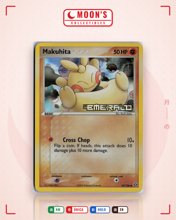 Carta Pokémon Makuhita · Emerald #54/106 (NM) — pieza única en Moon's Collectibles México