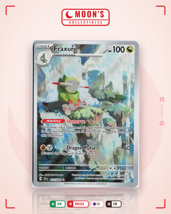 Carta Pokémon Fraxure · Shrouded Fable #077/064 (NM) — pieza única en Moon's Collectibles México