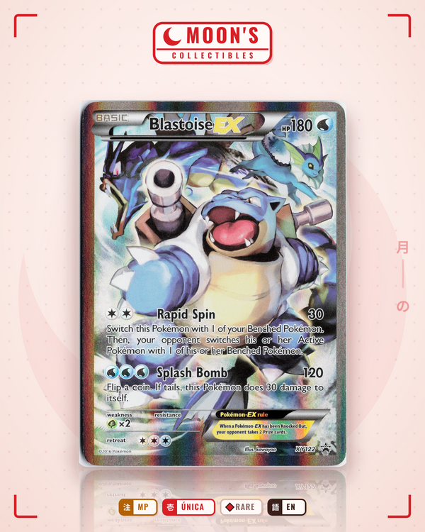 Carta Pokémon Blastoise-EX · XY Black Star Promos #XY122 (MP) — pieza única en Moon's Collectibles México