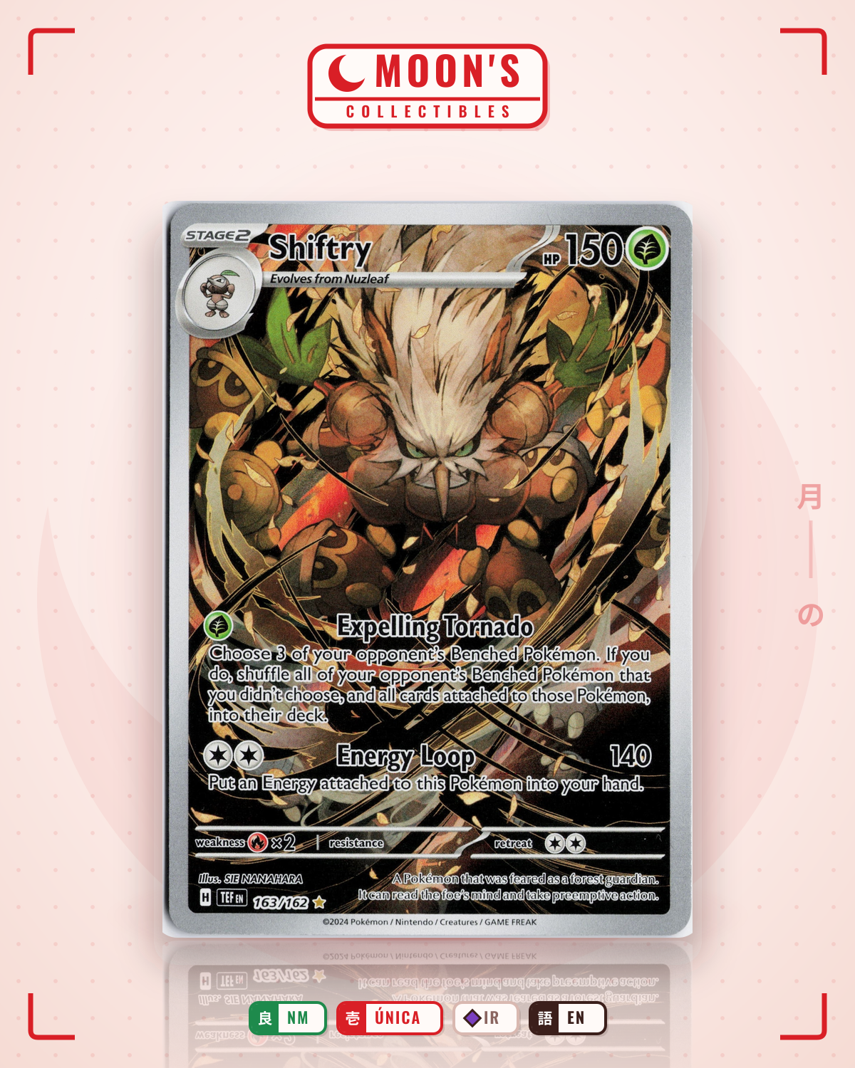 Carta Pokémon Shiftry · Temporal Forces #163/162 (NM) — pieza única en Moon's Collectibles México
