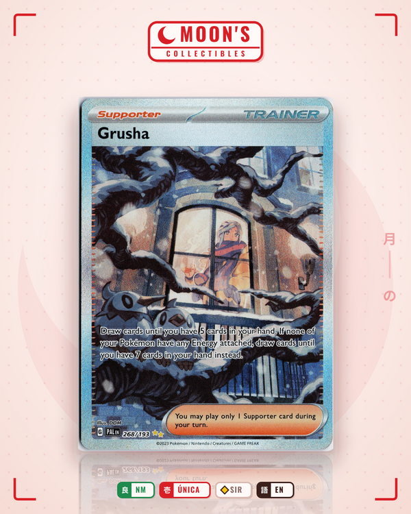 Carta Pokémon Grusha · Paldea Evolved #268/193 (NM) — pieza única en Moon's Collectibles México