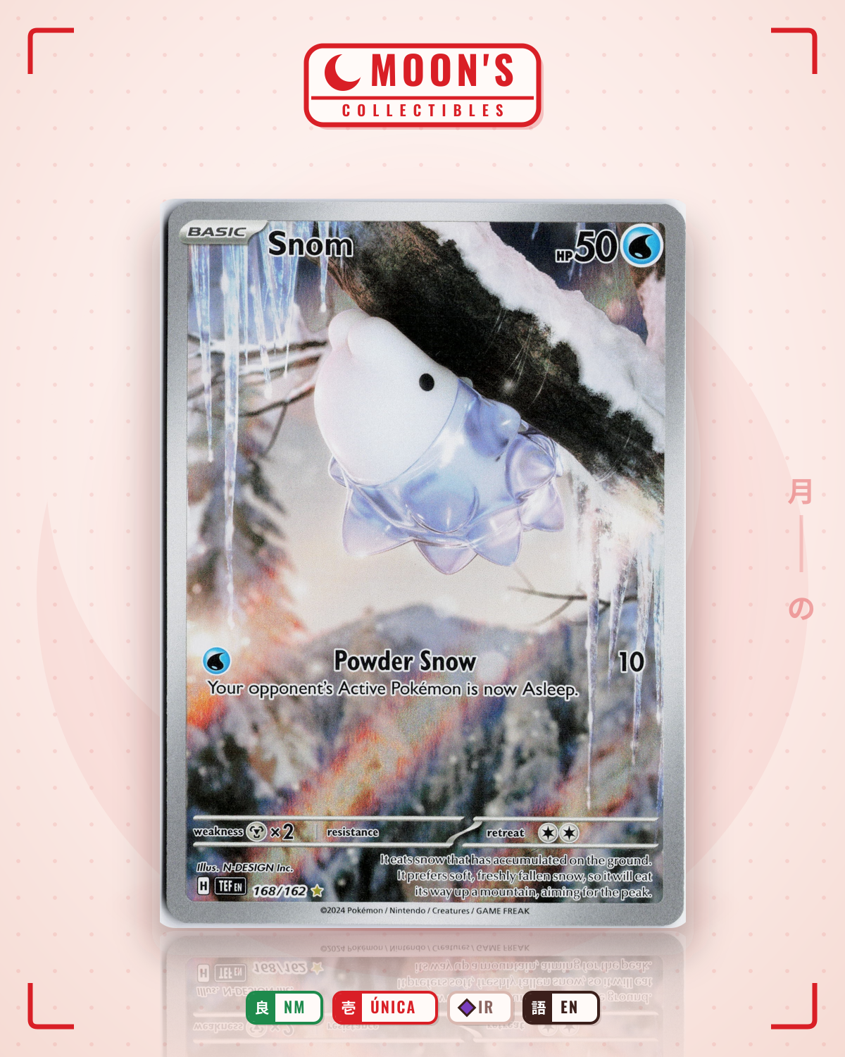 Carta Pokémon Snom · Temporal Forces #168/162 (NM) — pieza única en Moon's Collectibles México