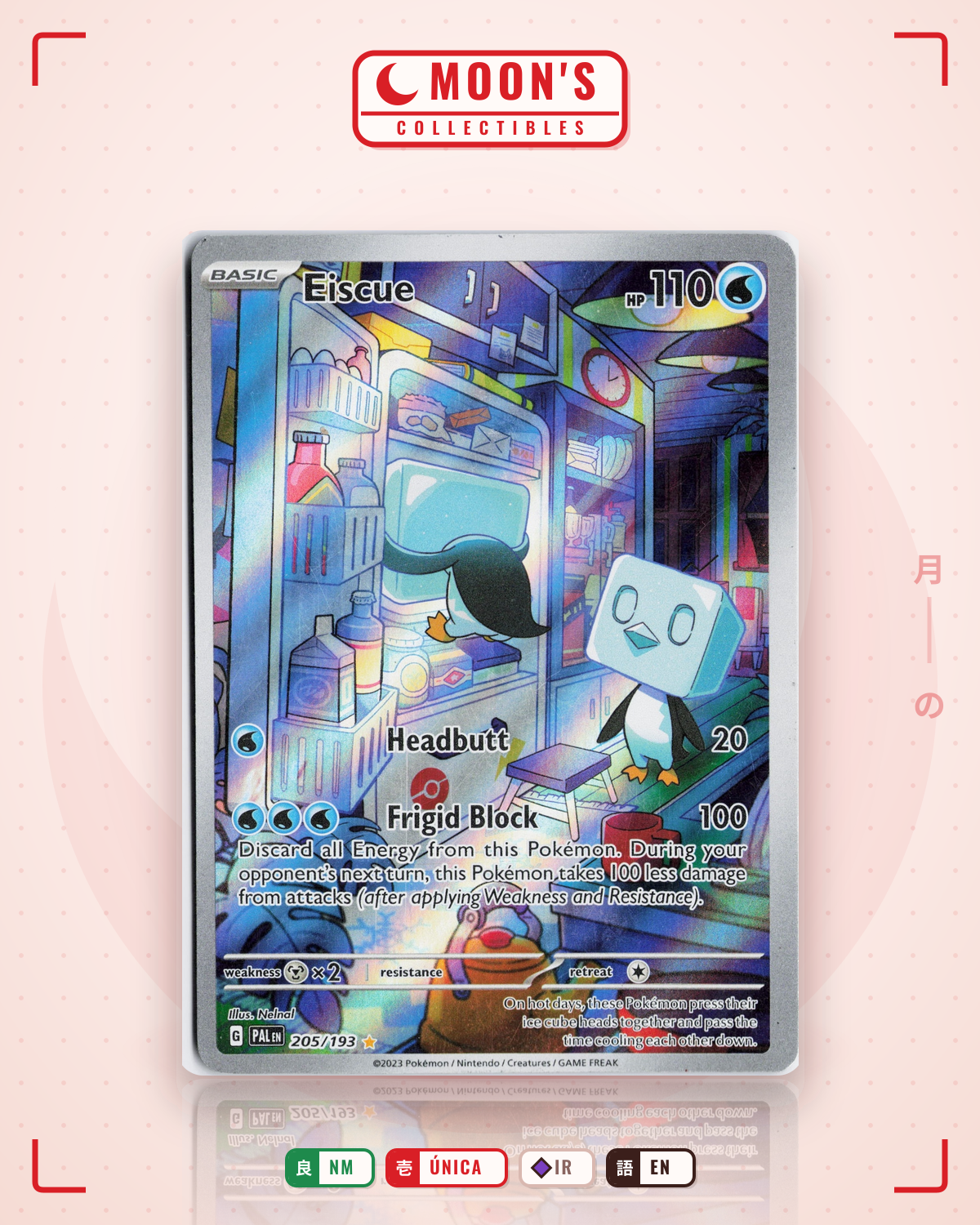 Carta Pokémon Eiscue · Paldea Evolved #205/193 (NM) — pieza única en Moon's Collectibles México