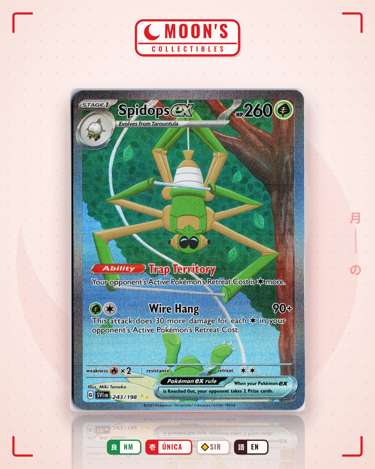Carta Pokémon Spidops ex · Scarlet & Violet #243/198 (NM) — pieza única en Moon's Collectibles México