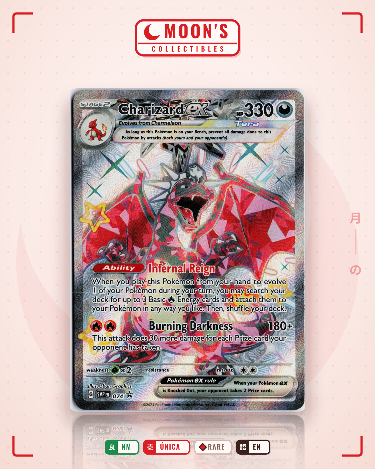 Carta Pokémon Charizard ex · Scarlet & Violet Black Star Promos #074 (NM) — pieza única en Moon's Collectibles México