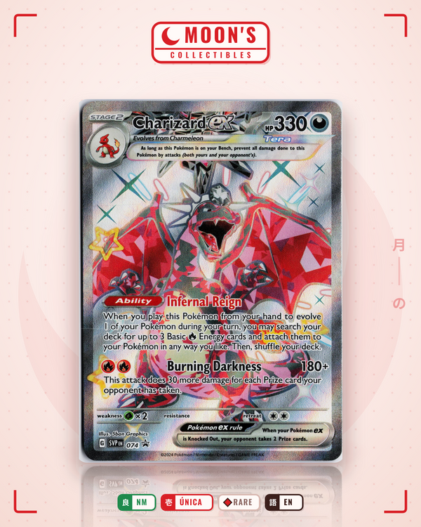 Carta Pokémon Charizard ex · Scarlet & Violet Black Star Promos #074 (NM) — pieza única en Moon's Collectibles México