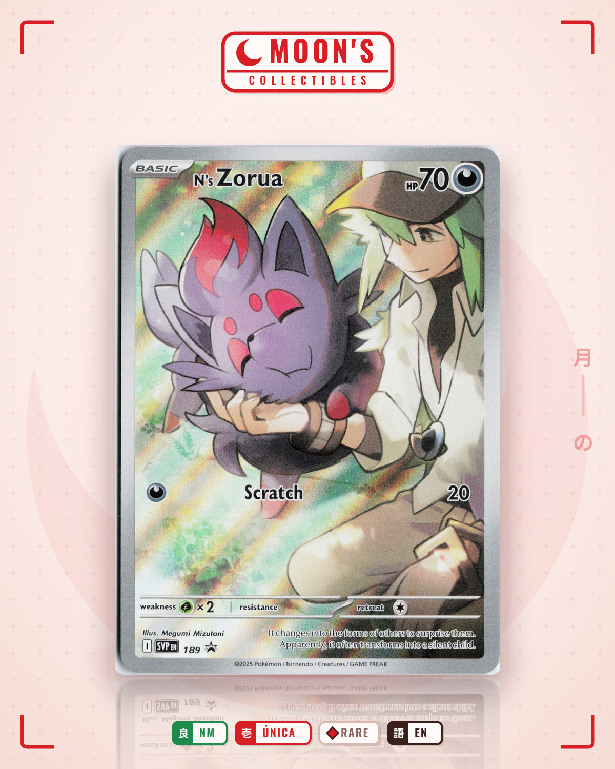 Carta Pokémon N's Zorua · Scarlet & Violet Black Star Promos #189 (NM) — pieza única en Moon's Collectibles México