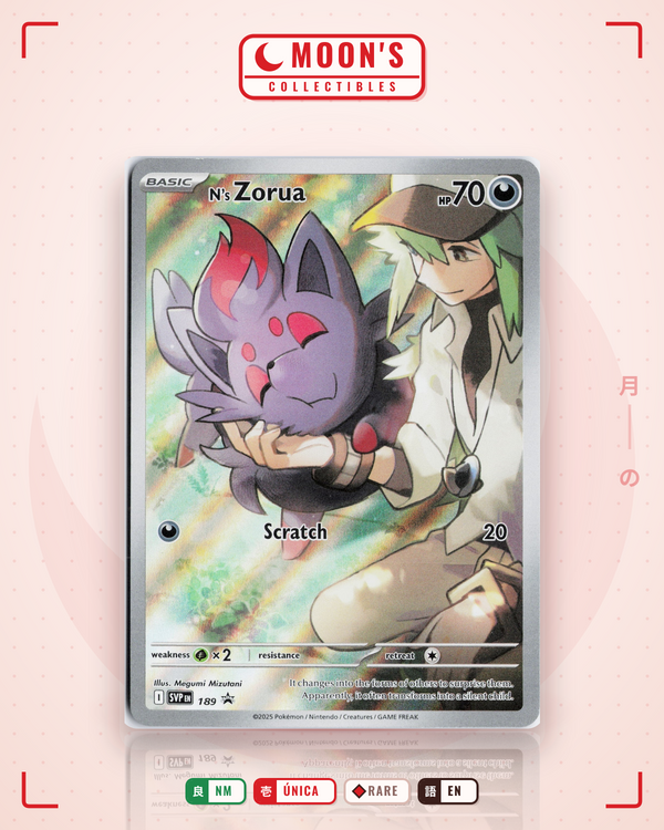 Carta Pokémon N's Zorua · Scarlet & Violet Black Star Promos #189 (NM) — pieza única en Moon's Collectibles México