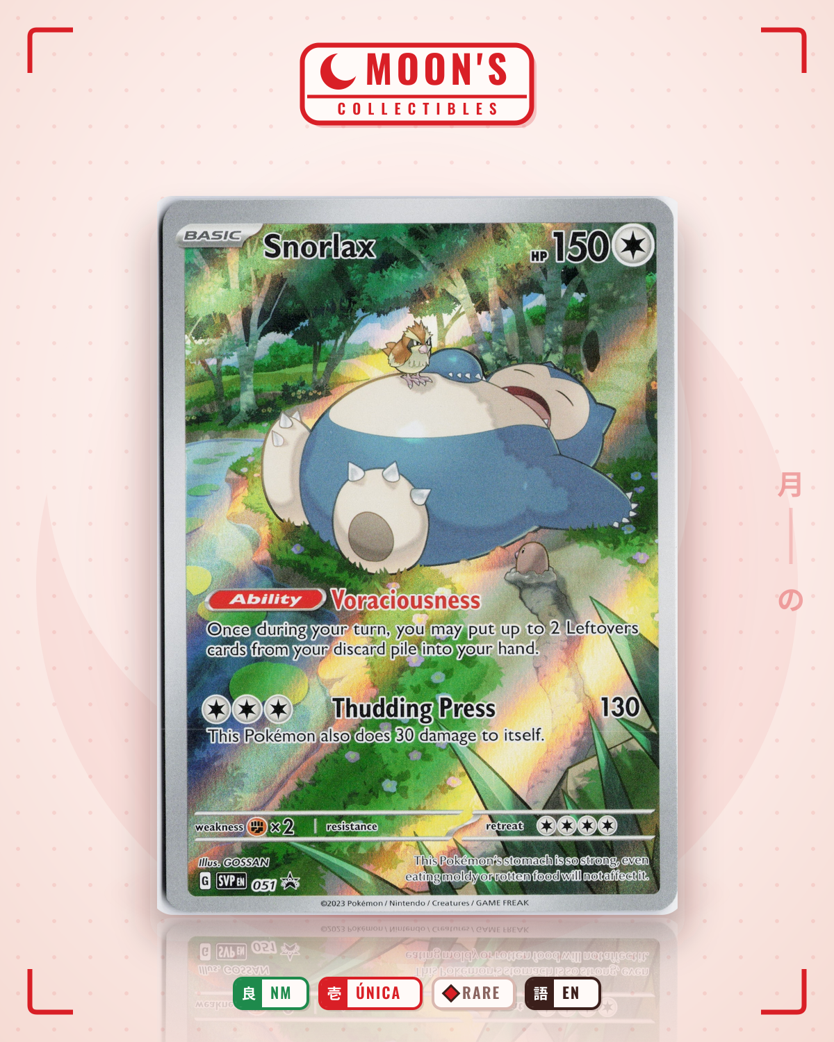 Carta Pokémon Snorlax · Scarlet & Violet Black Star Promos #051 (NM) — pieza única en Moon's Collectibles México
