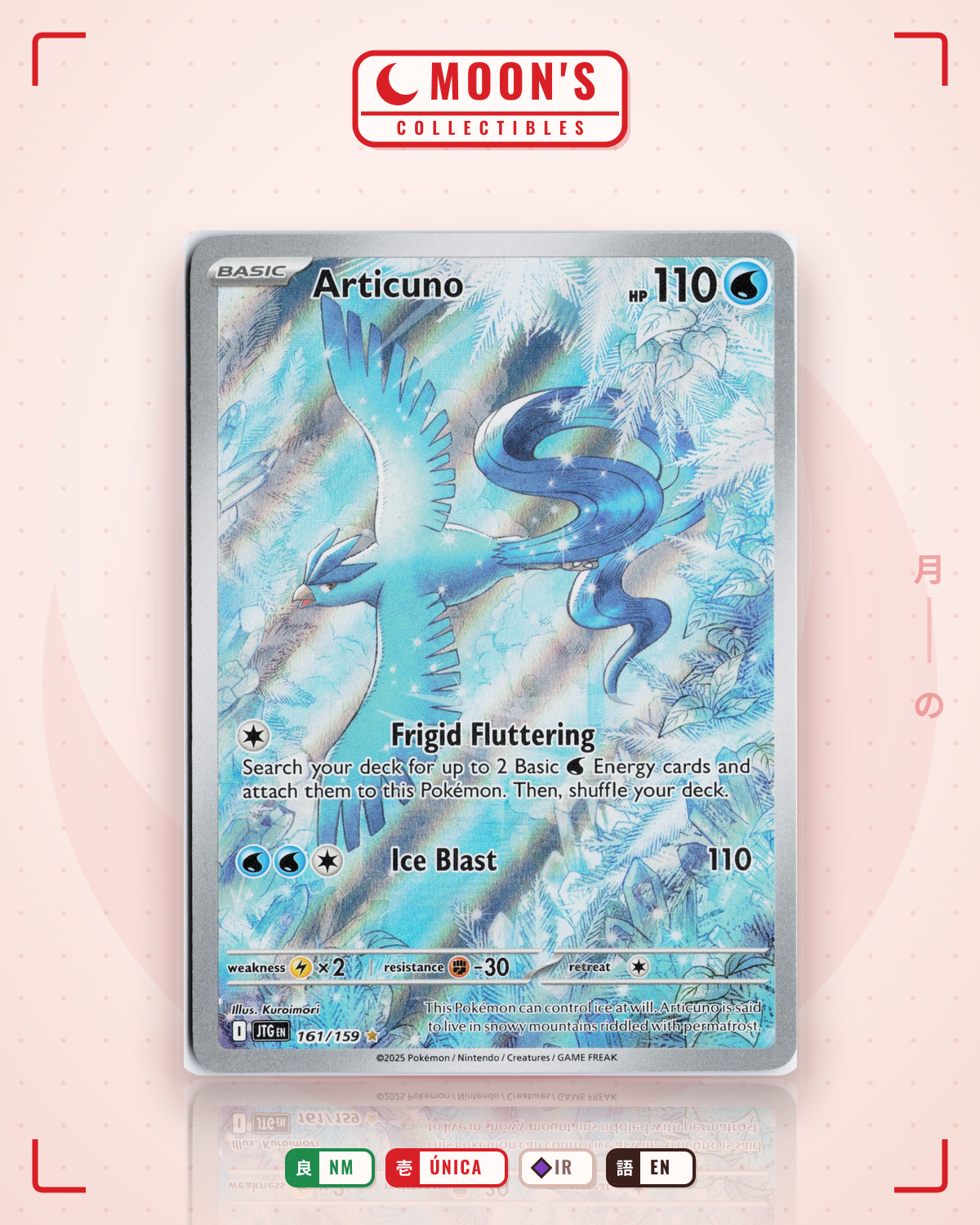 Carta Pokémon Articuno · Journey Together #161/159 (NM) — pieza única en Moon's Collectibles México