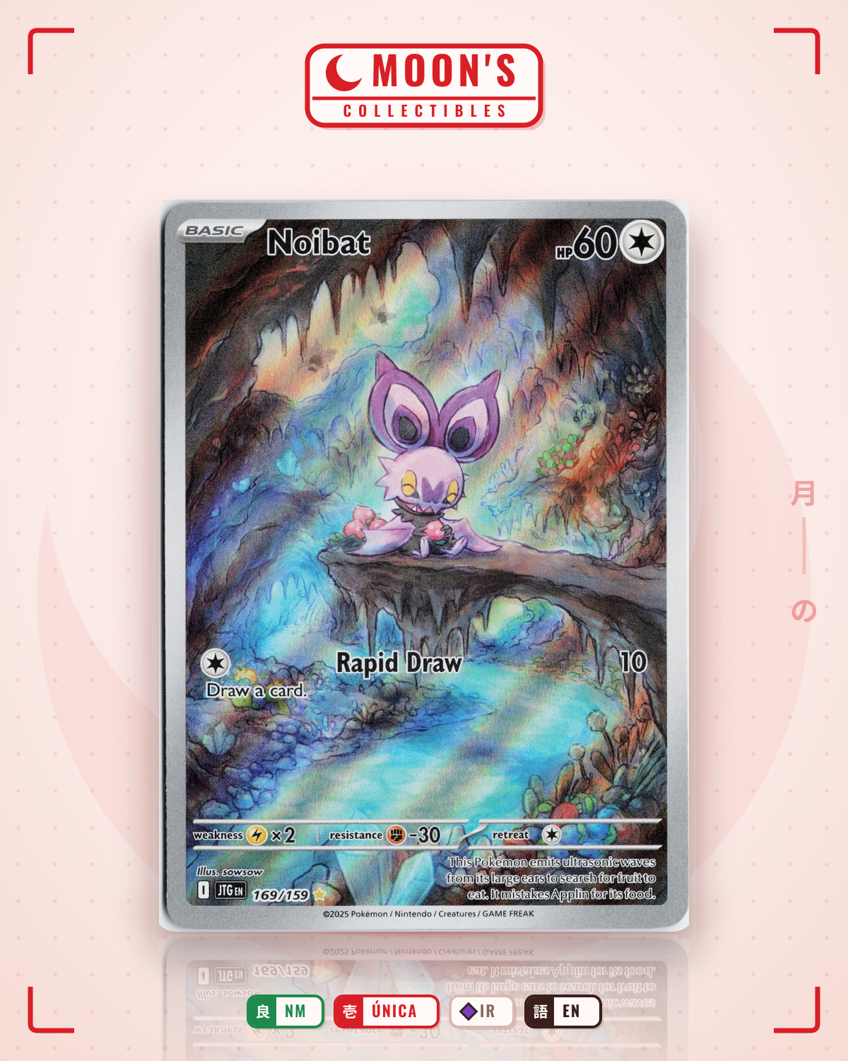 Carta Pokémon Noibat · Journey Together #169/159 (NM) — pieza única en Moon's Collectibles México