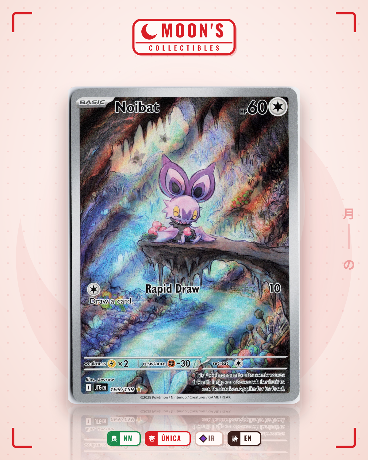 Carta Pokémon Noibat · Journey Together #169/159 (NM) — pieza única en Moon's Collectibles México