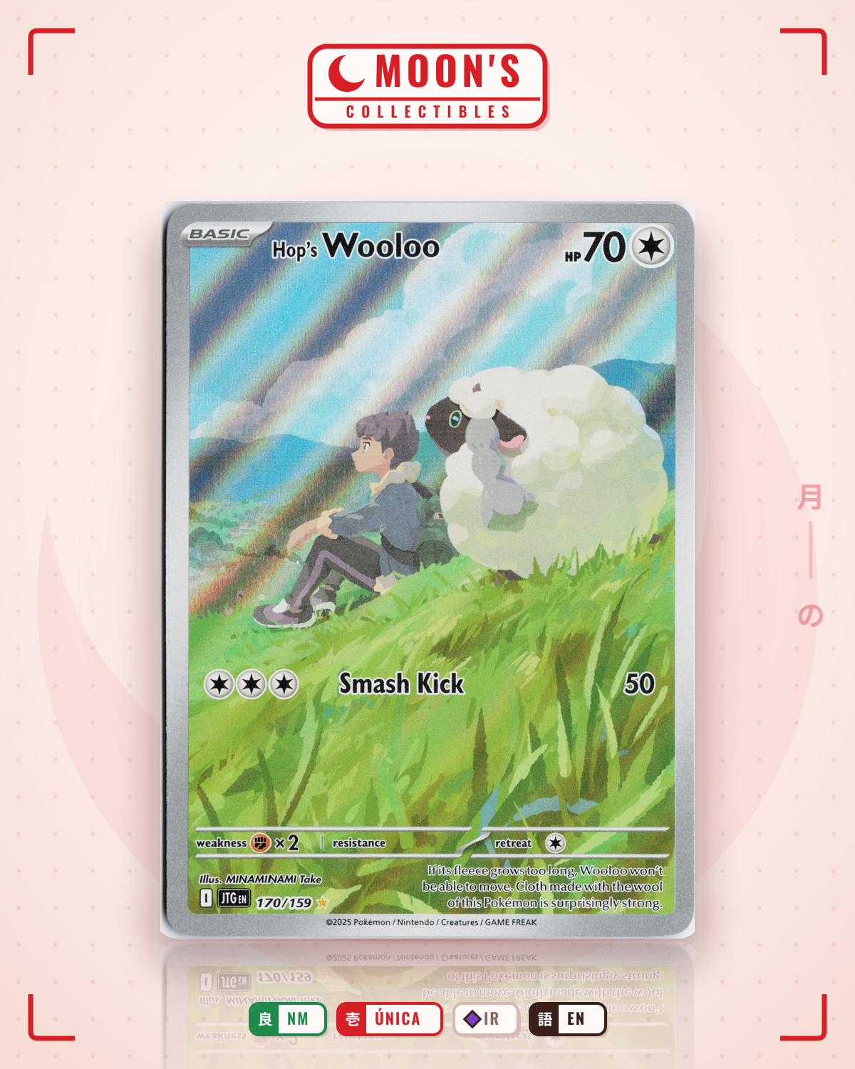 Carta Pokémon Hop's Wooloo · Journey Together #170/159 (NM) — pieza única en Moon's Collectibles México