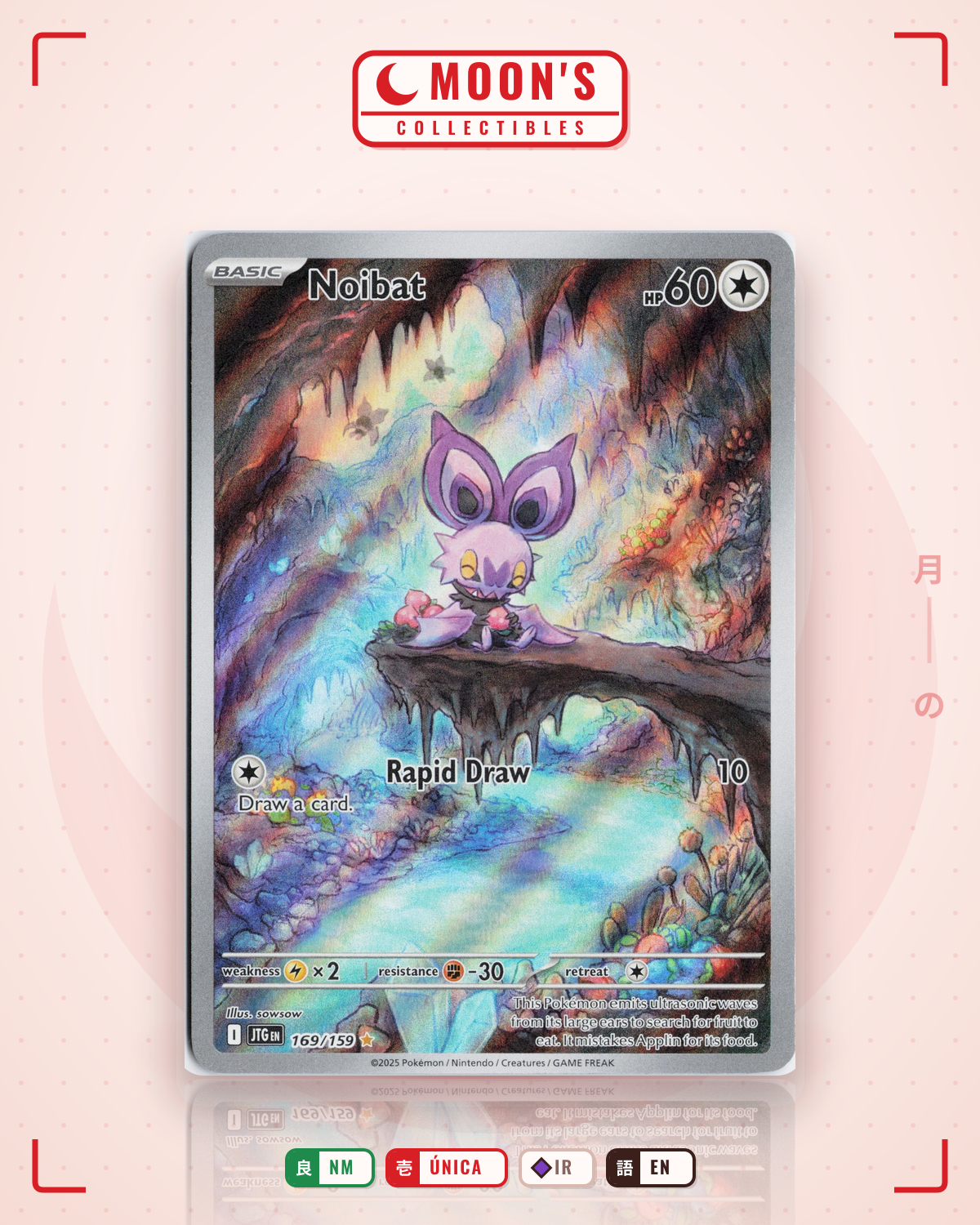 Carta Pokémon Noibat · Journey Together #169/159 (NM) — pieza única en Moon's Collectibles México