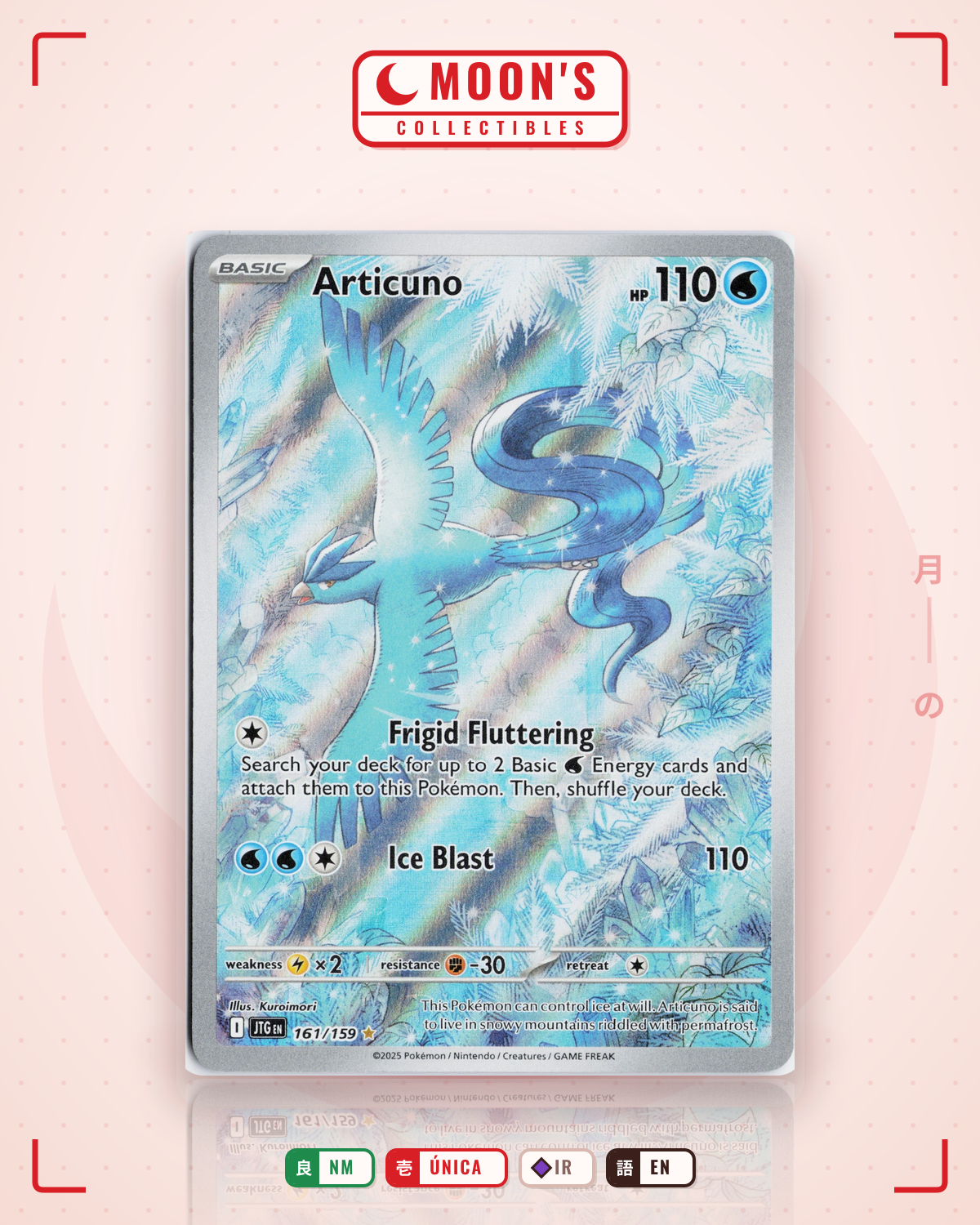 Carta Pokémon Articuno · Journey Together #161/159 (NM) — pieza única en Moon's Collectibles México