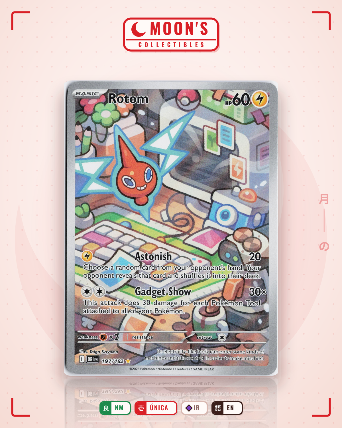 Carta Pokémon Rotom · Destined Rivals #197/182 (NM) — pieza única en Moon's Collectibles México