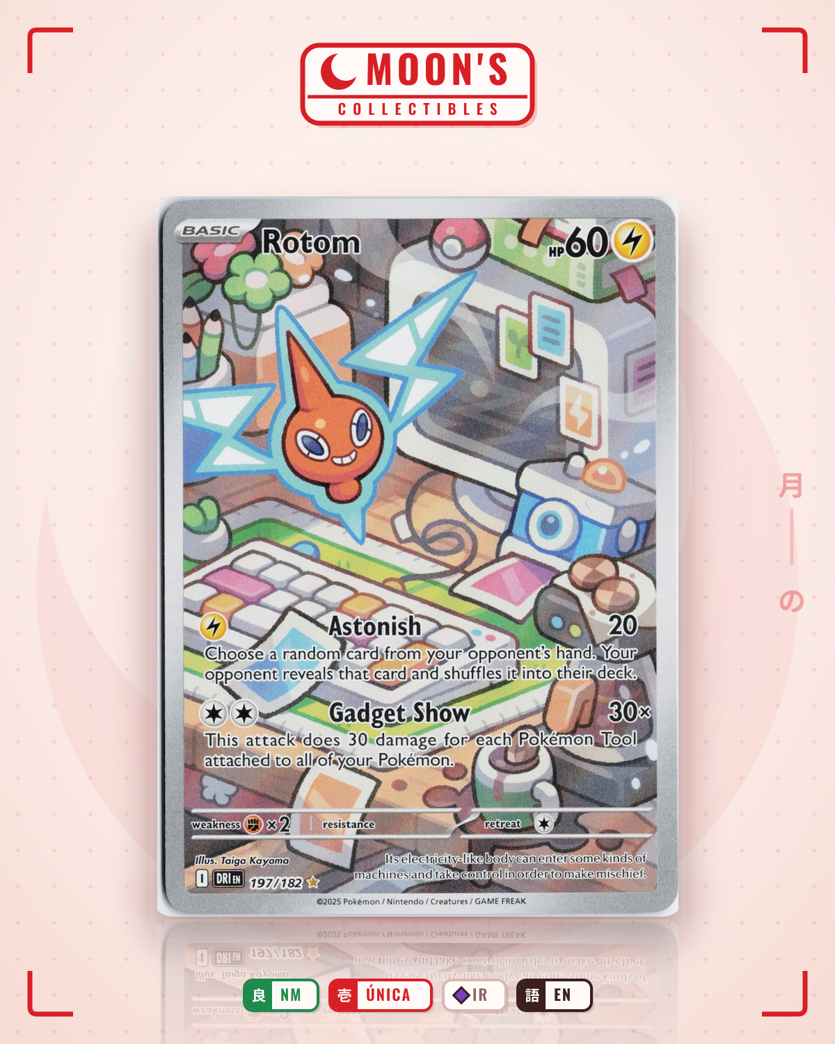 Carta Pokémon Rotom · Destined Rivals #197/182 (NM) — pieza única en Moon's Collectibles México