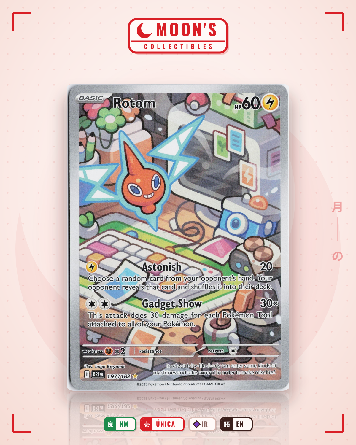 Carta Pokémon Rotom · Destined Rivals #197/182 (NM) — pieza única en Moon's Collectibles México