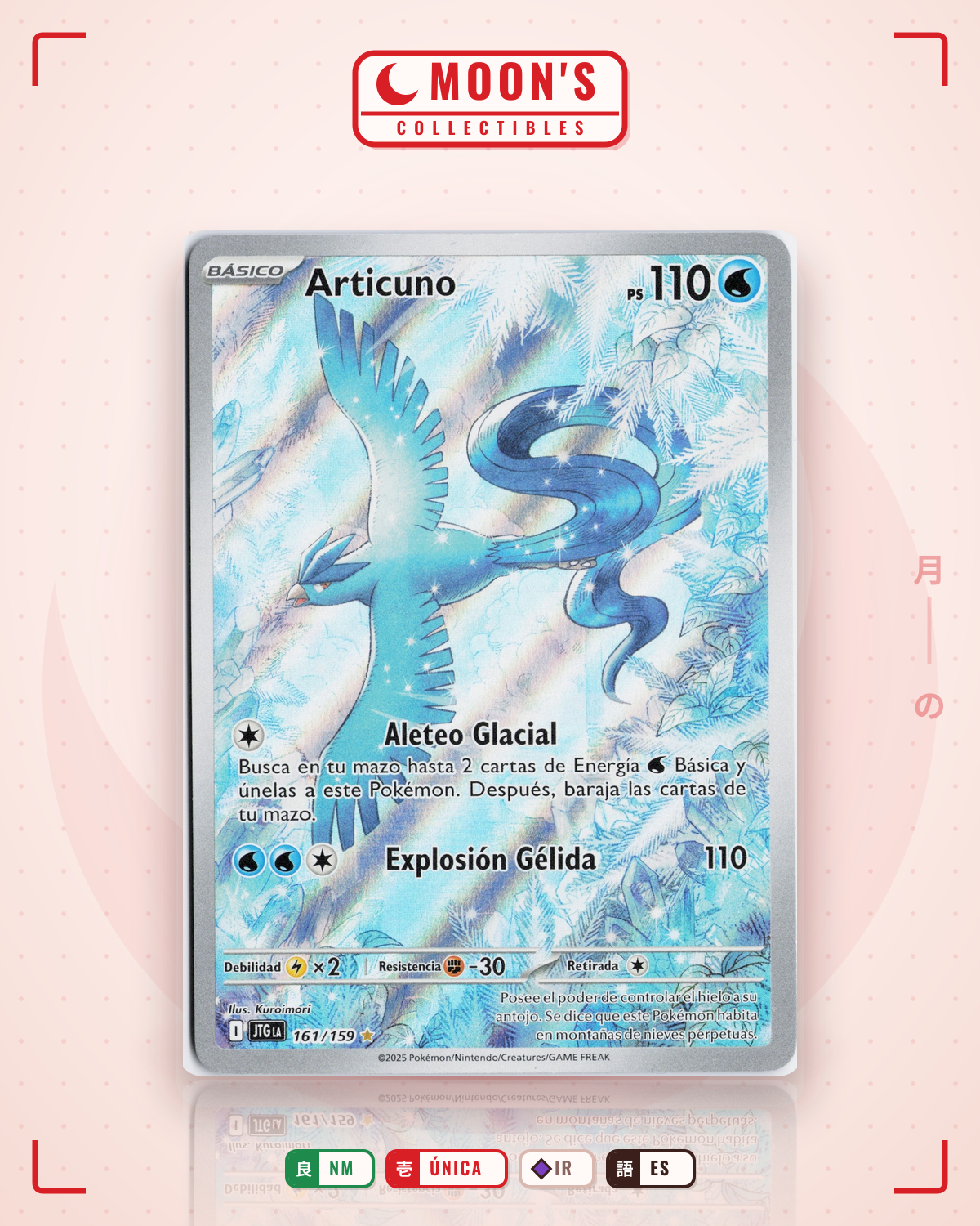 Carta Pokémon Articuno · Journey Together #161/159 (NM) — pieza única en Moon's Collectibles México