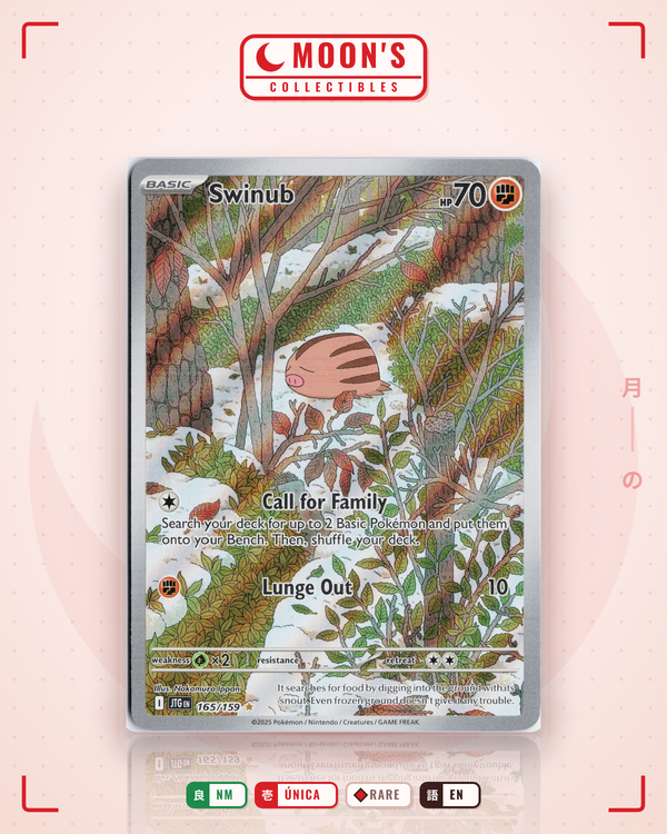 Carta Pokémon Swinub · Journey Together #165/159 (NM) — pieza única en Moon's Collectibles México