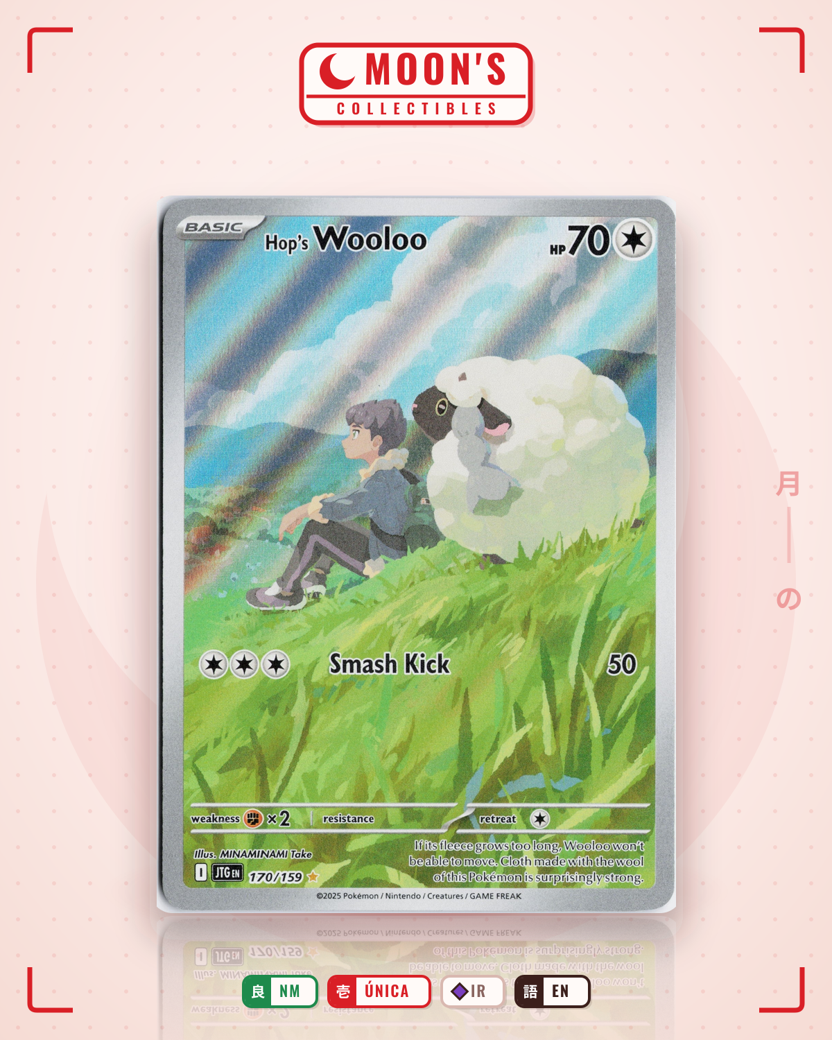 Carta Pokémon Hop's Wooloo · Journey Together #170/159 (NM) — pieza única en Moon's Collectibles México