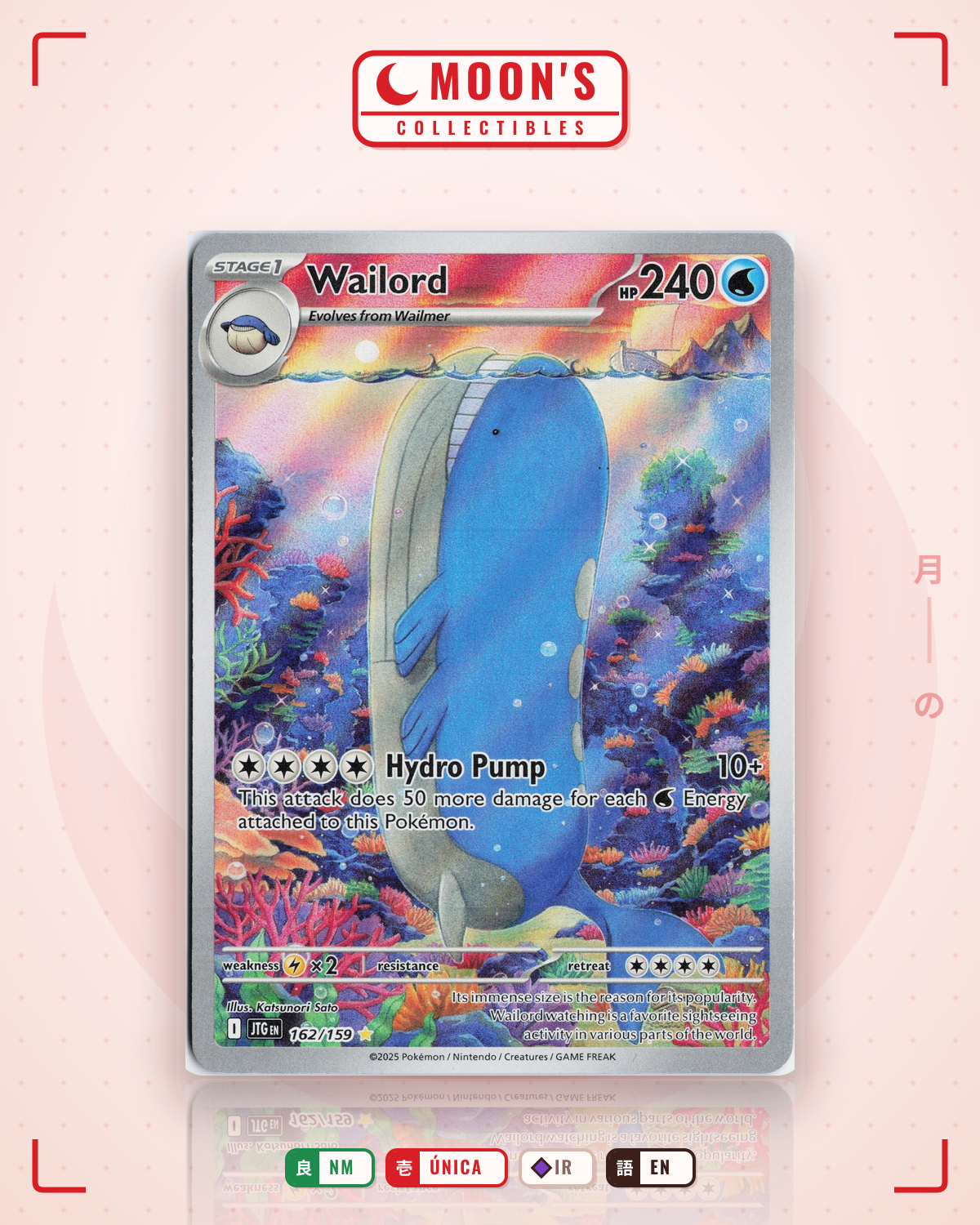 Carta Pokémon Wailord · Journey Together #162/159 (NM) — pieza única en Moon's Collectibles México