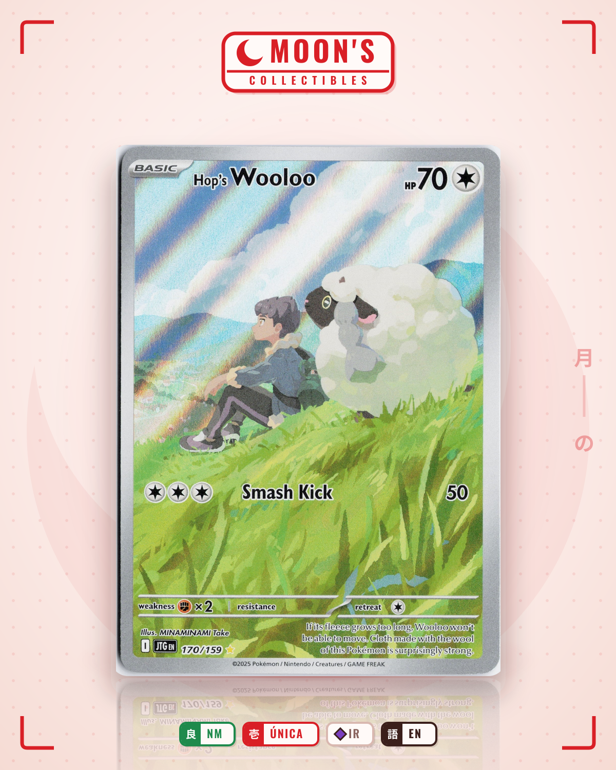 Carta Pokémon Hop's Wooloo · Journey Together #170/159 (NM) — pieza única en Moon's Collectibles México