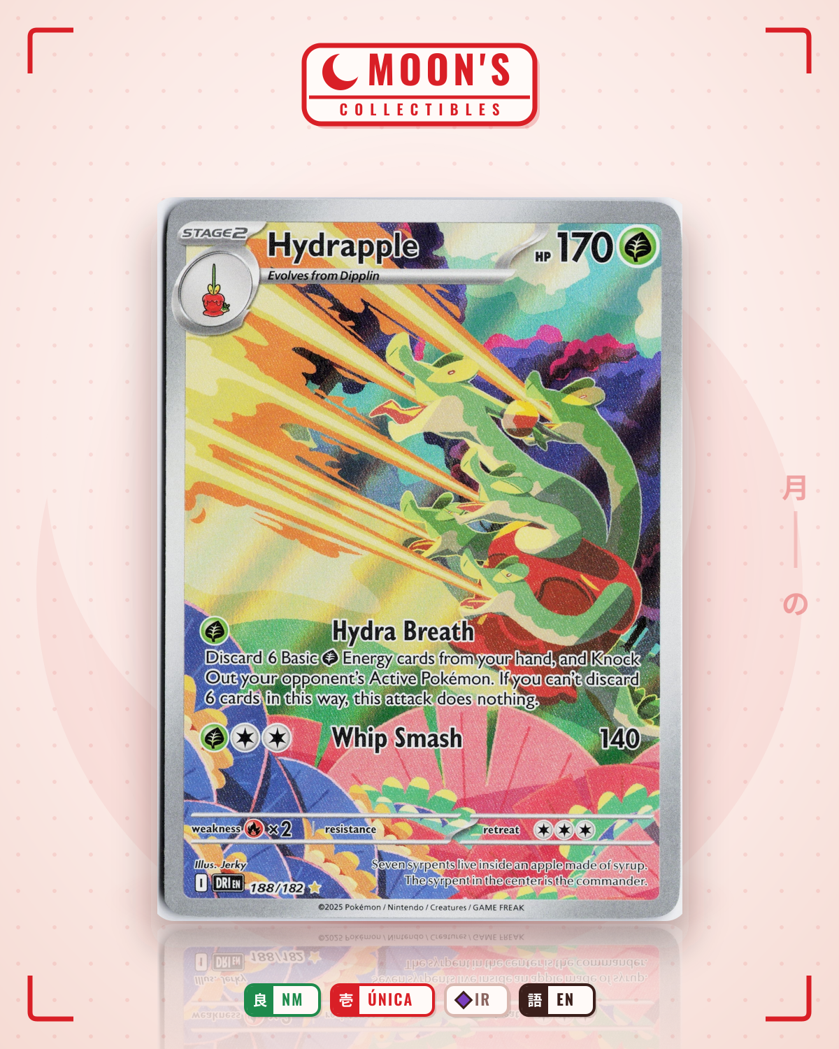 Carta Pokémon Hydrapple · Destined Rivals #188/182 (NM) — pieza única en Moon's Collectibles México