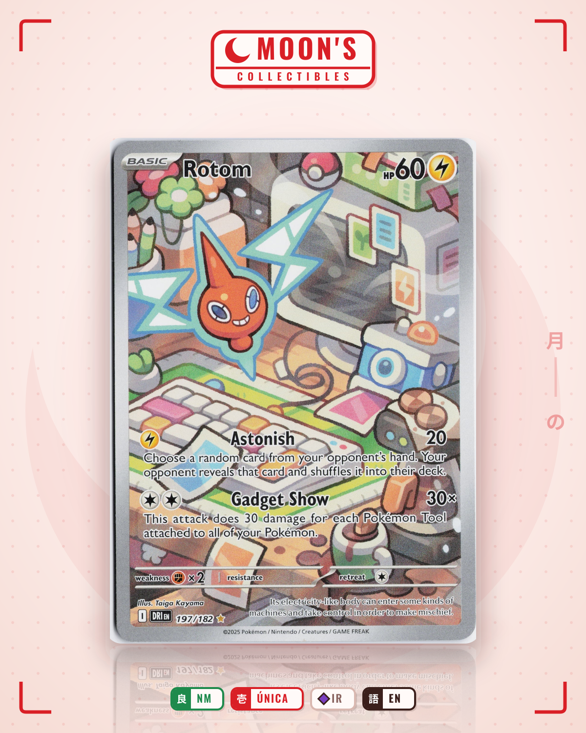 Carta Pokémon Rotom · Destined Rivals #197/182 (NM) — pieza única en Moon's Collectibles México