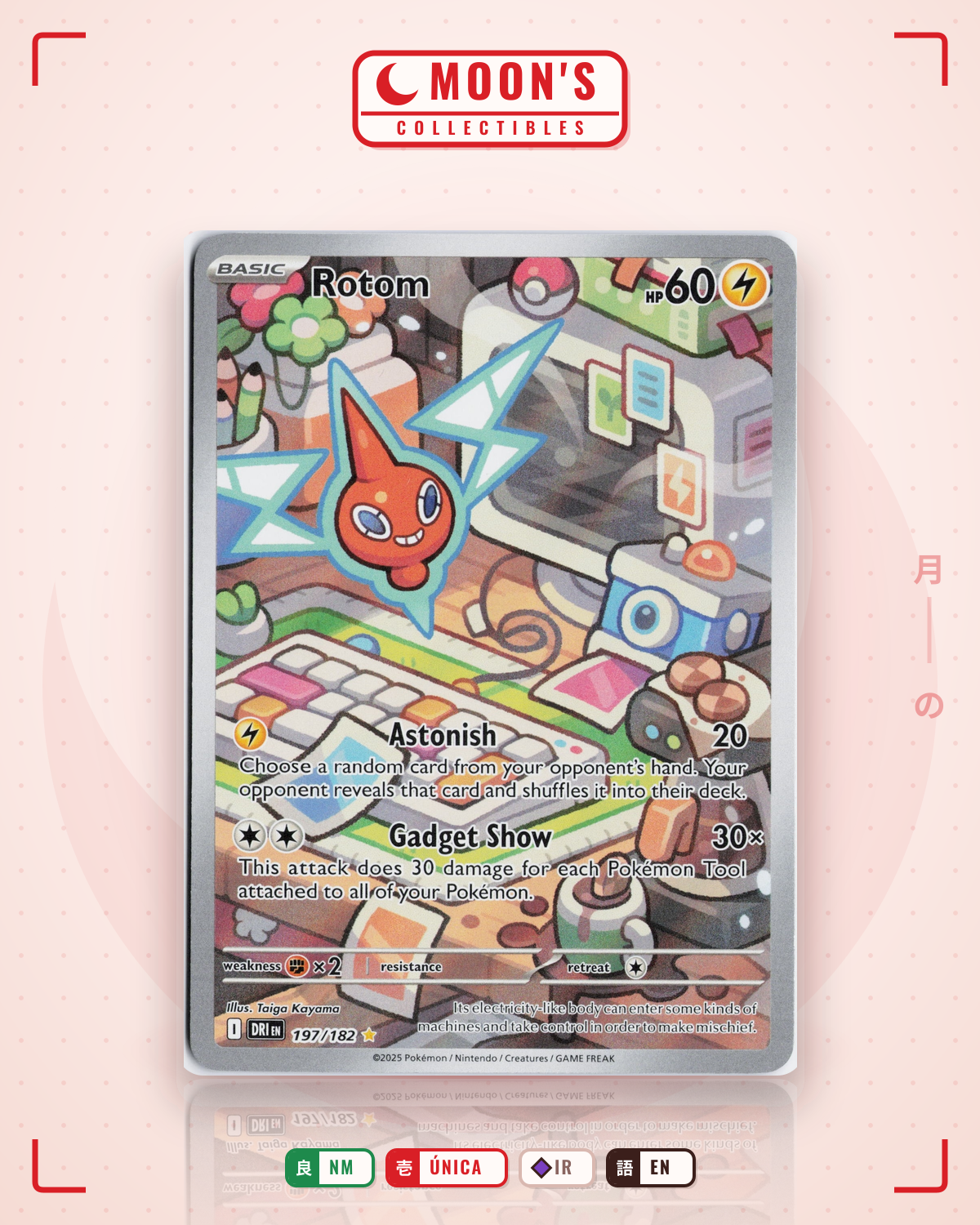 Carta Pokémon Rotom · Destined Rivals #197/182 (NM) — pieza única en Moon's Collectibles México