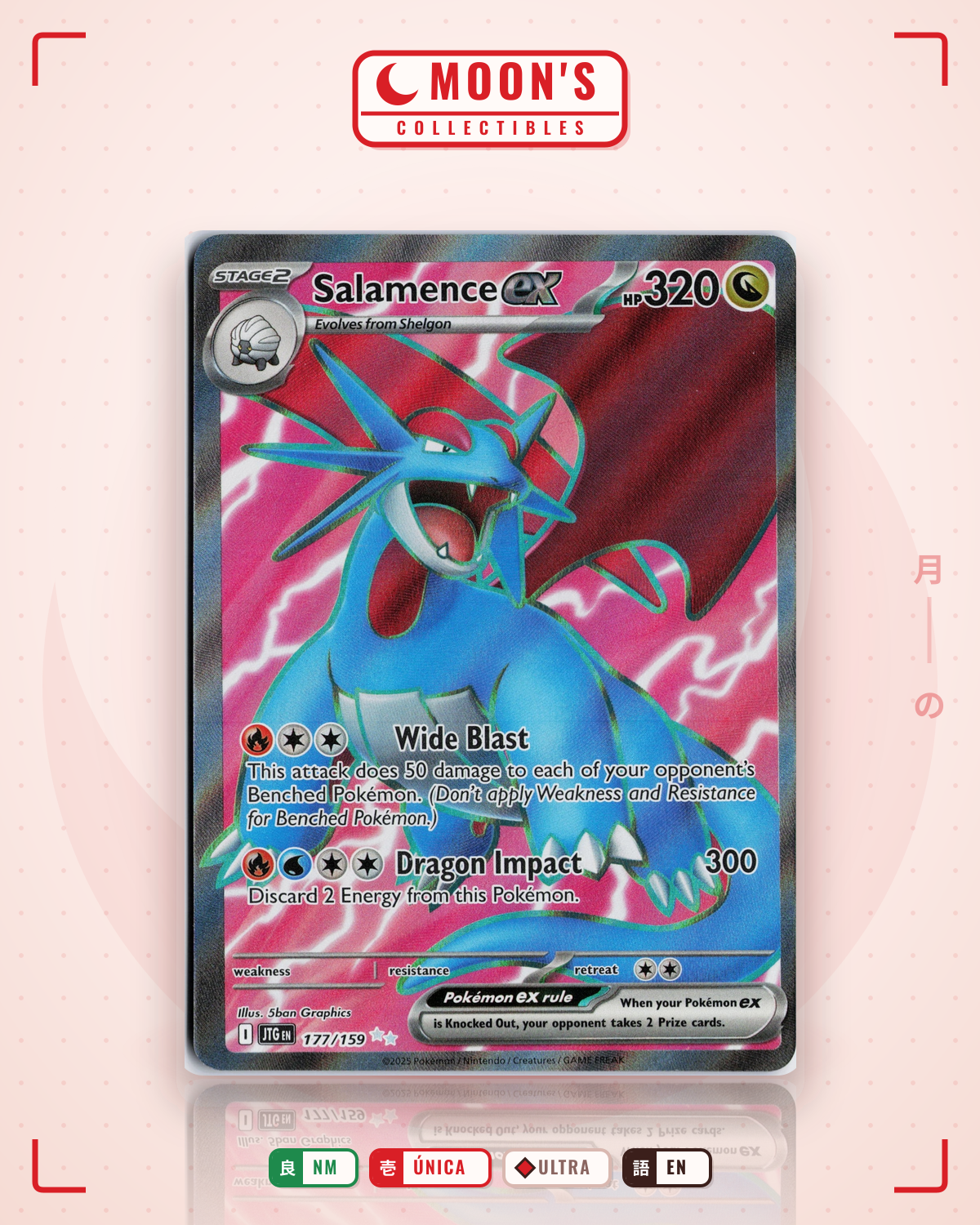 Carta Pokémon Salamence ex · Journey Together #177/159 (NM) — pieza única en Moon's Collectibles México