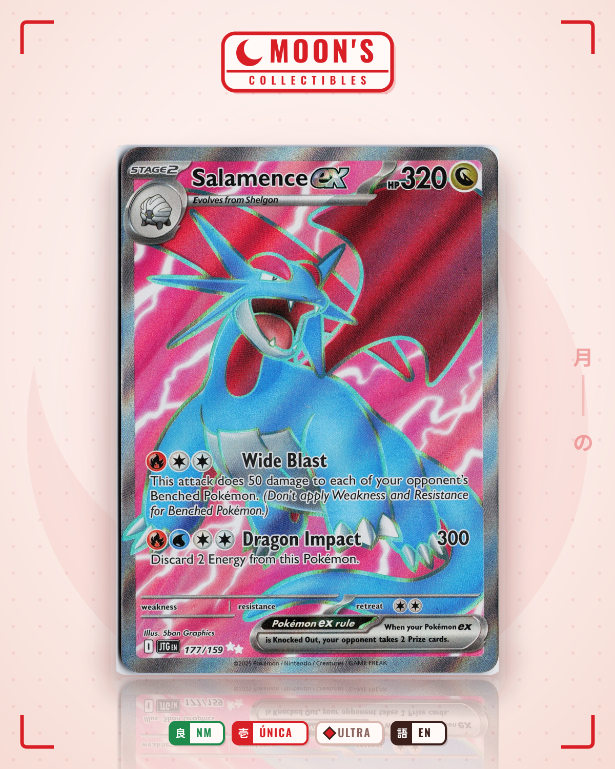 Carta Pokémon Salamence ex · Journey Together #177/159 (NM) — pieza única en Moon's Collectibles México