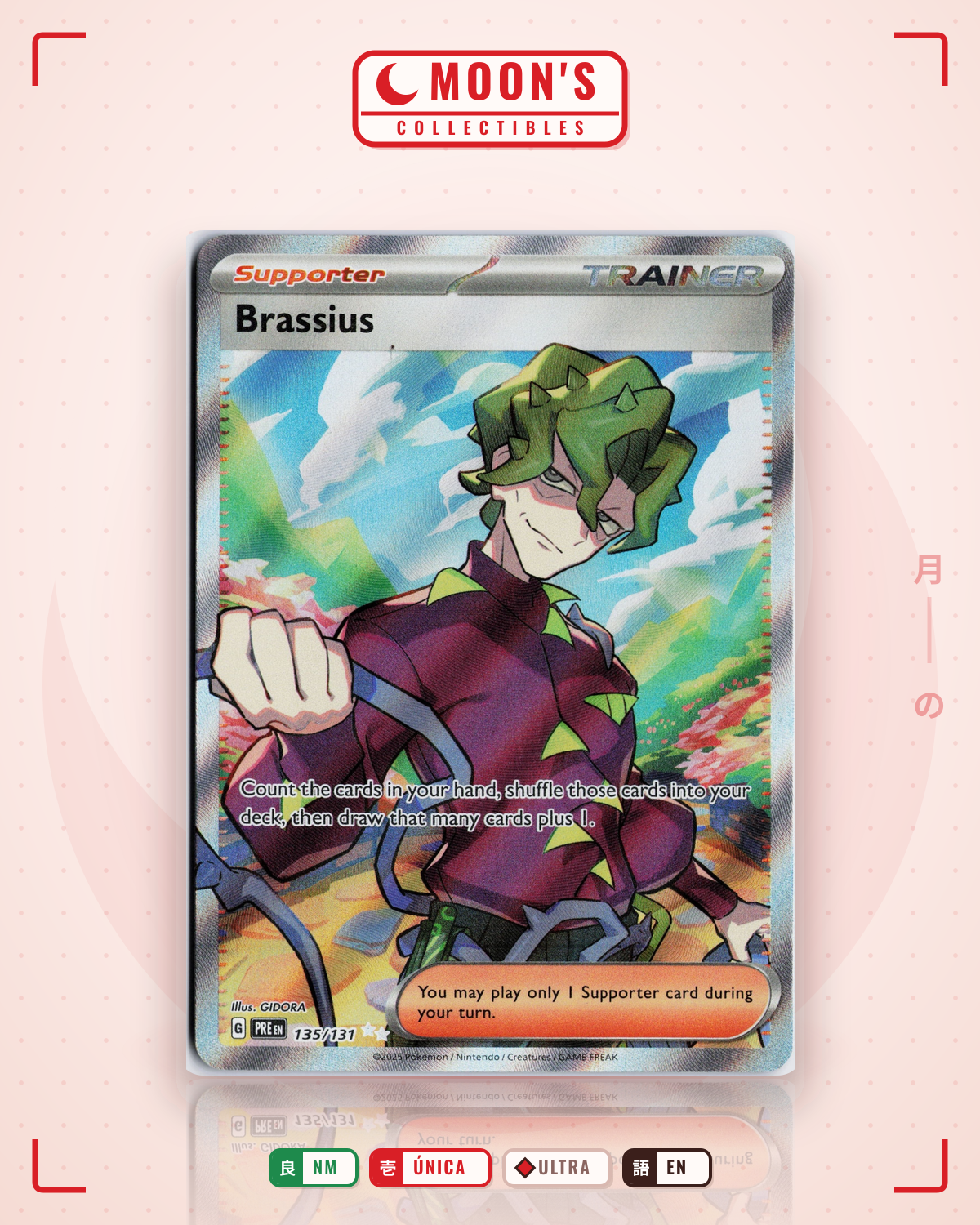 Carta Pokémon Brassius · Prismatic Evolutions #135/131 (NM) — pieza única en Moon's Collectibles México