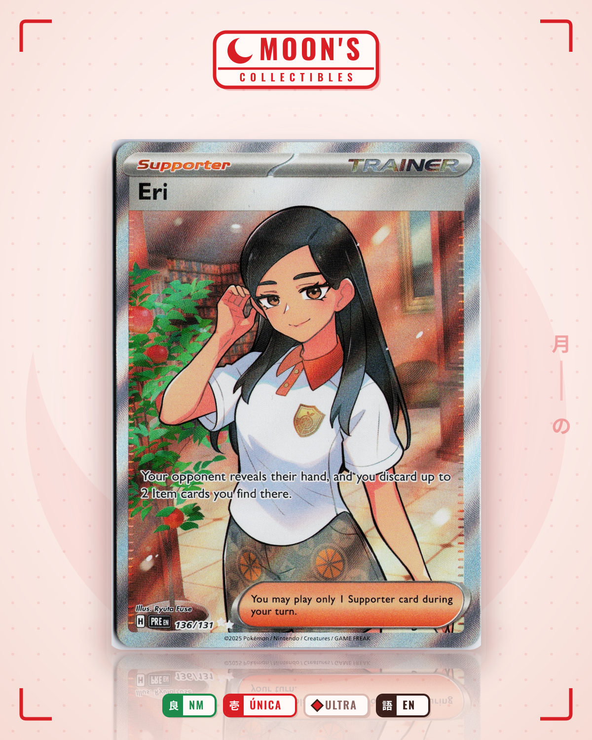 Carta Pokémon Eri · Prismatic Evolutions #136/131 (NM) — pieza única en Moon's Collectibles México