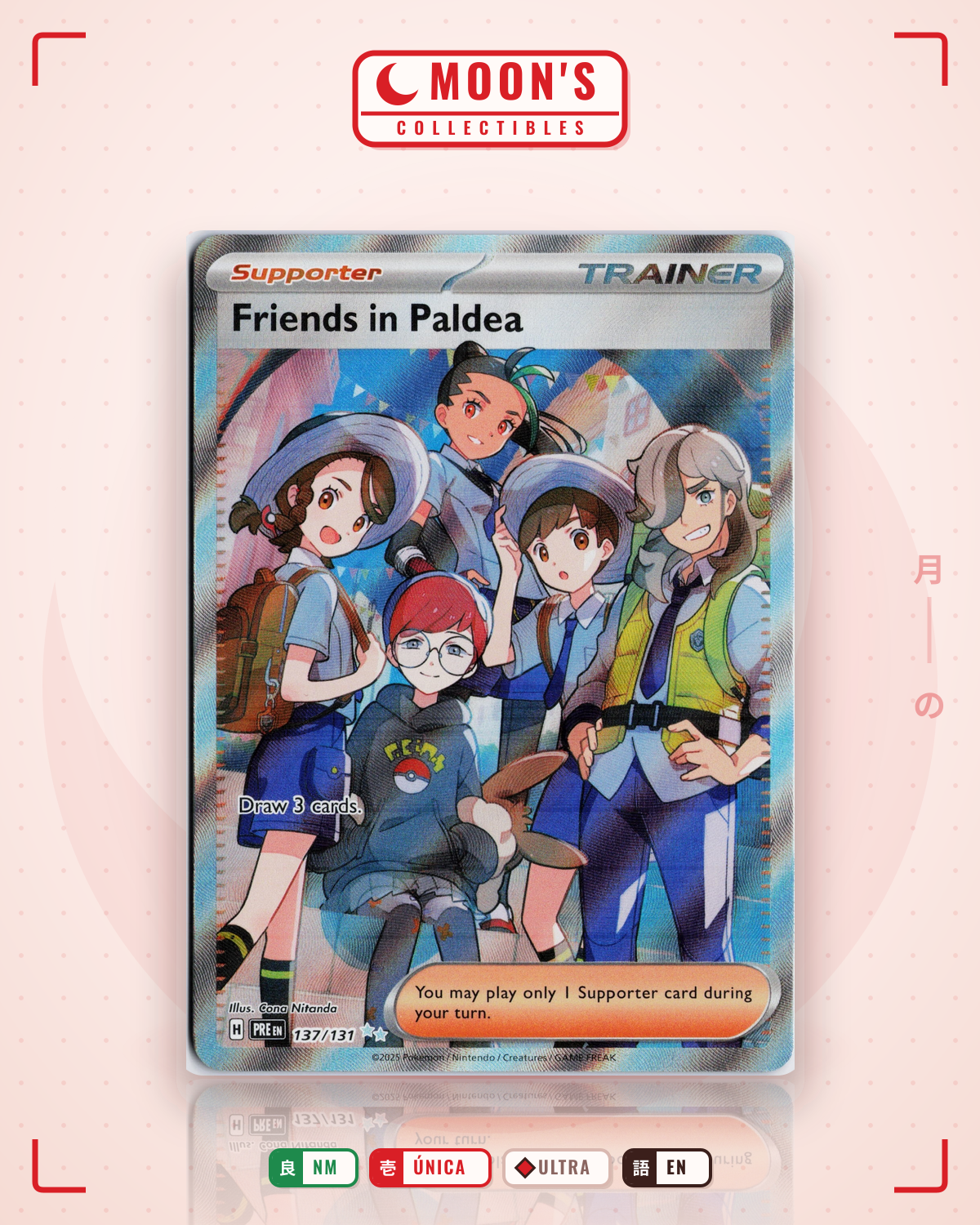 Carta Pokémon Friends in Paldea · Prismatic Evolutions #137/131 (NM) — pieza única en Moon's Collectibles México