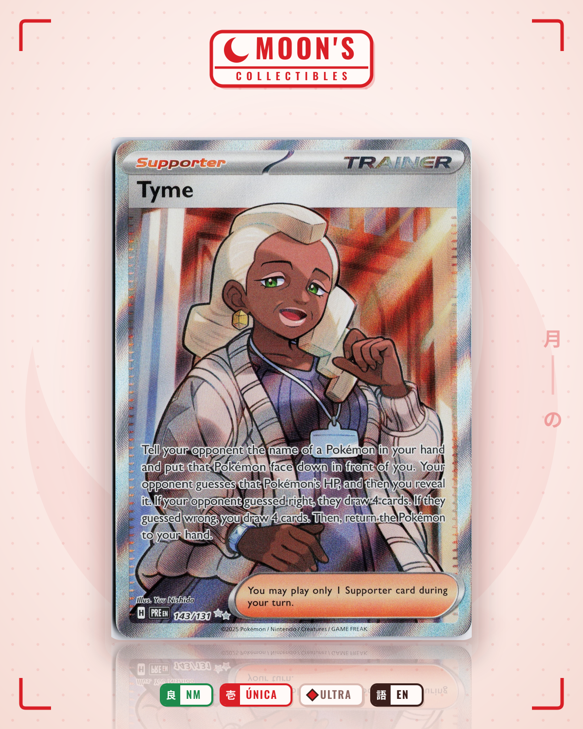 Carta Pokémon Tyme · Prismatic Evolutions #143/131 (NM) — pieza única en Moon's Collectibles México