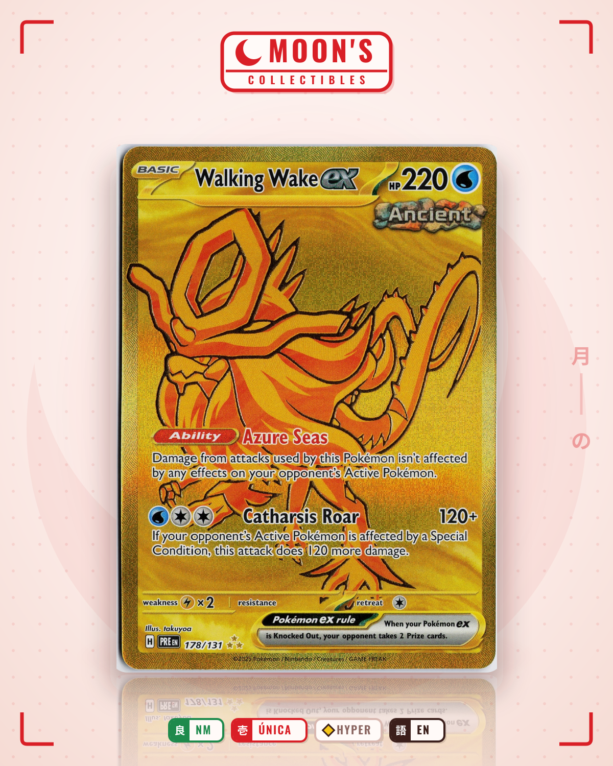 Carta Pokémon Walking Wake ex · Prismatic Evolutions #178/131 (NM) — pieza única en Moon's Collectibles México