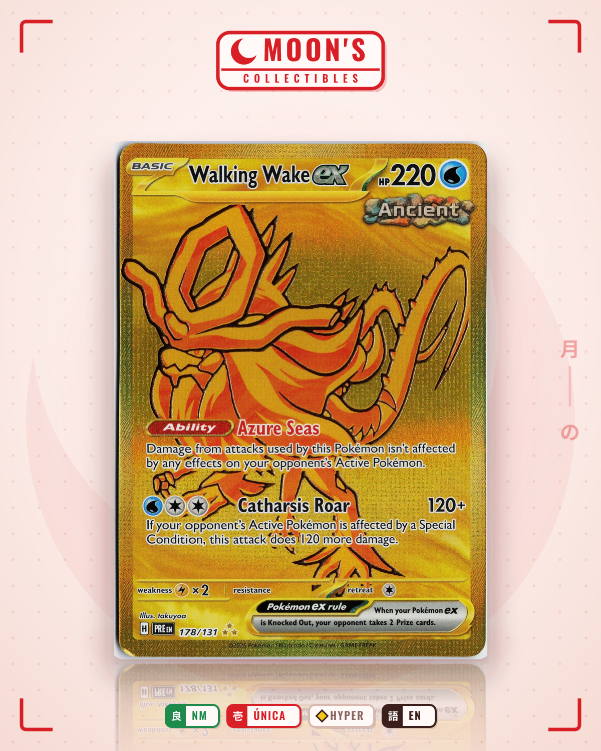 Carta Pokémon Walking Wake ex · Prismatic Evolutions #178/131 (NM) — pieza única en Moon's Collectibles México