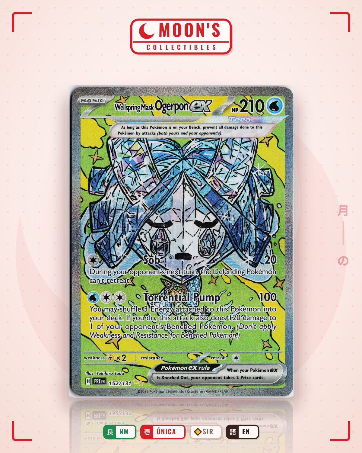 Carta Pokémon Wellspring Mask Ogerpon ex · Prismatic Evolutions #152/131 (NM) — pieza única en Moon's Collectibles México