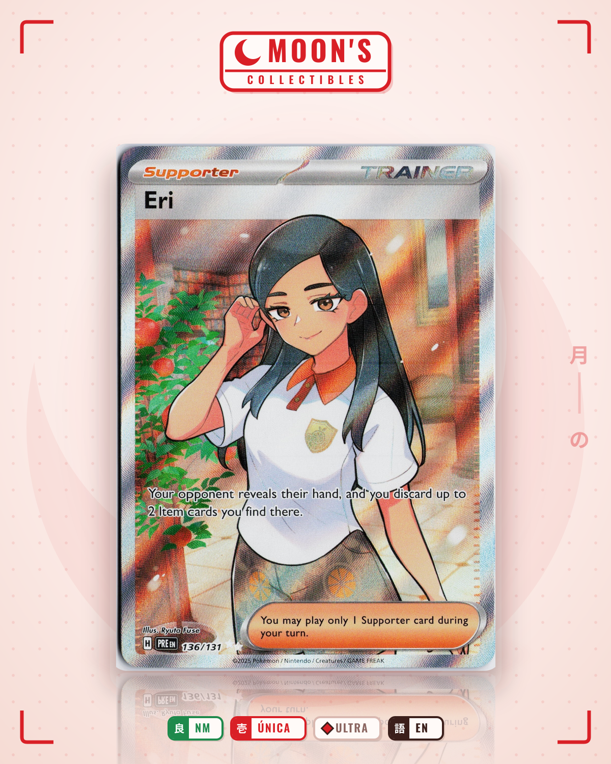Carta Pokémon Eri · Prismatic Evolutions #136/131 (NM) — pieza única en Moon's Collectibles México