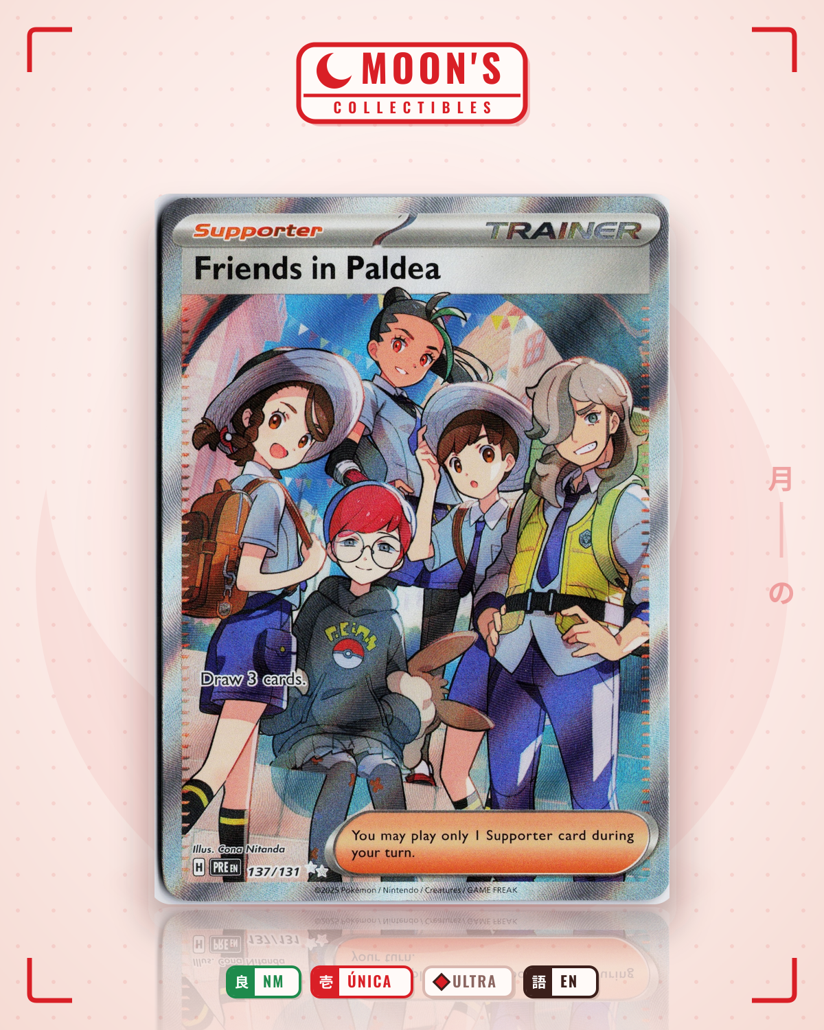 Carta Pokémon Friends in Paldea · Prismatic Evolutions #137/131 (NM) — pieza única en Moon's Collectibles México