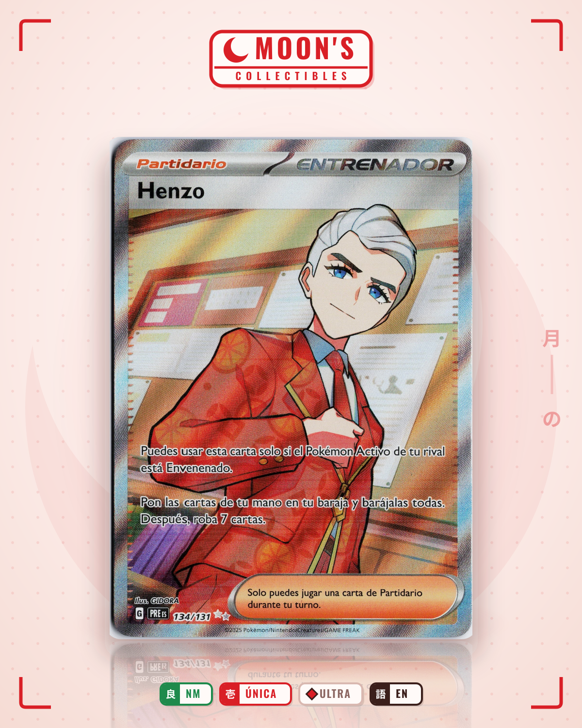 Carta Pokémon Atticus · Prismatic Evolutions #134/131 (NM) — pieza única en Moon's Collectibles México