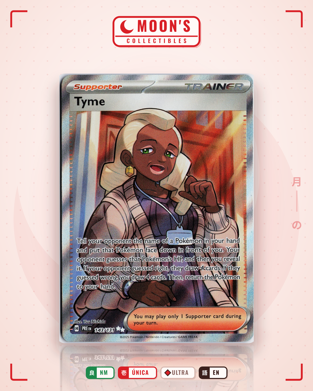 Carta Pokémon Tyme · Prismatic Evolutions #143/131 (NM) — pieza única en Moon's Collectibles México