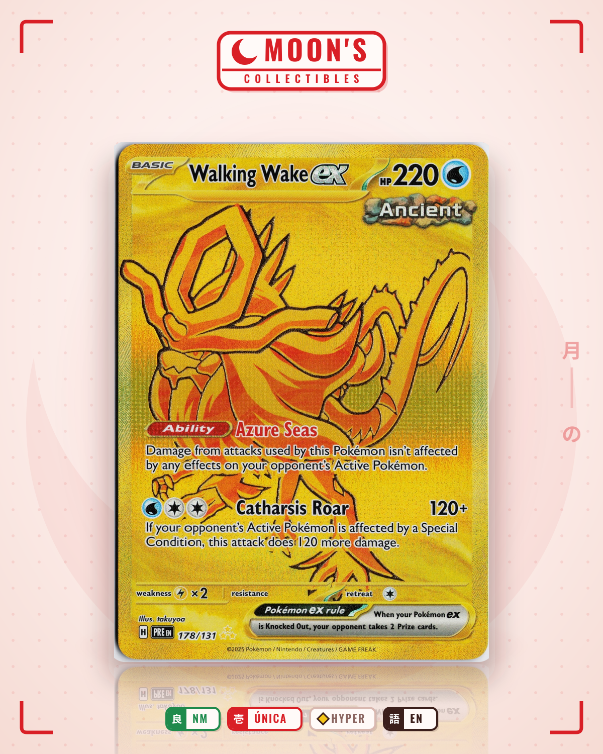Carta Pokémon Walking Wake ex · Prismatic Evolutions #178/131 (NM) — pieza única en Moon's Collectibles México