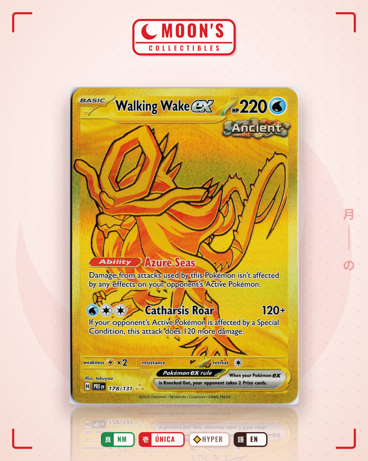 Carta Pokémon Walking Wake ex · Prismatic Evolutions #178/131 (NM) — pieza única en Moon's Collectibles México