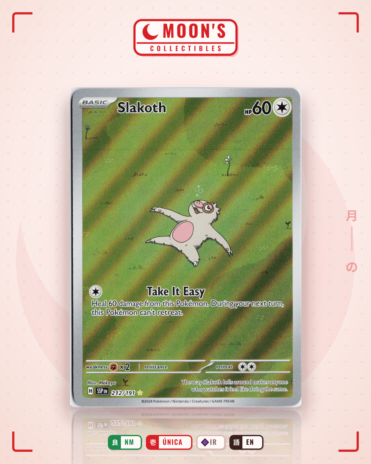 Carta Pokémon Slakoth · Surging Sparks #212/191 (NM) — pieza única en Moon's Collectibles México