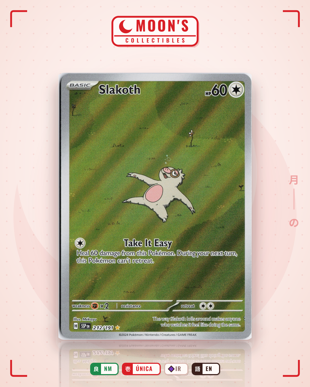 Carta Pokémon Slakoth · Surging Sparks #212/191 (NM) — pieza única en Moon's Collectibles México